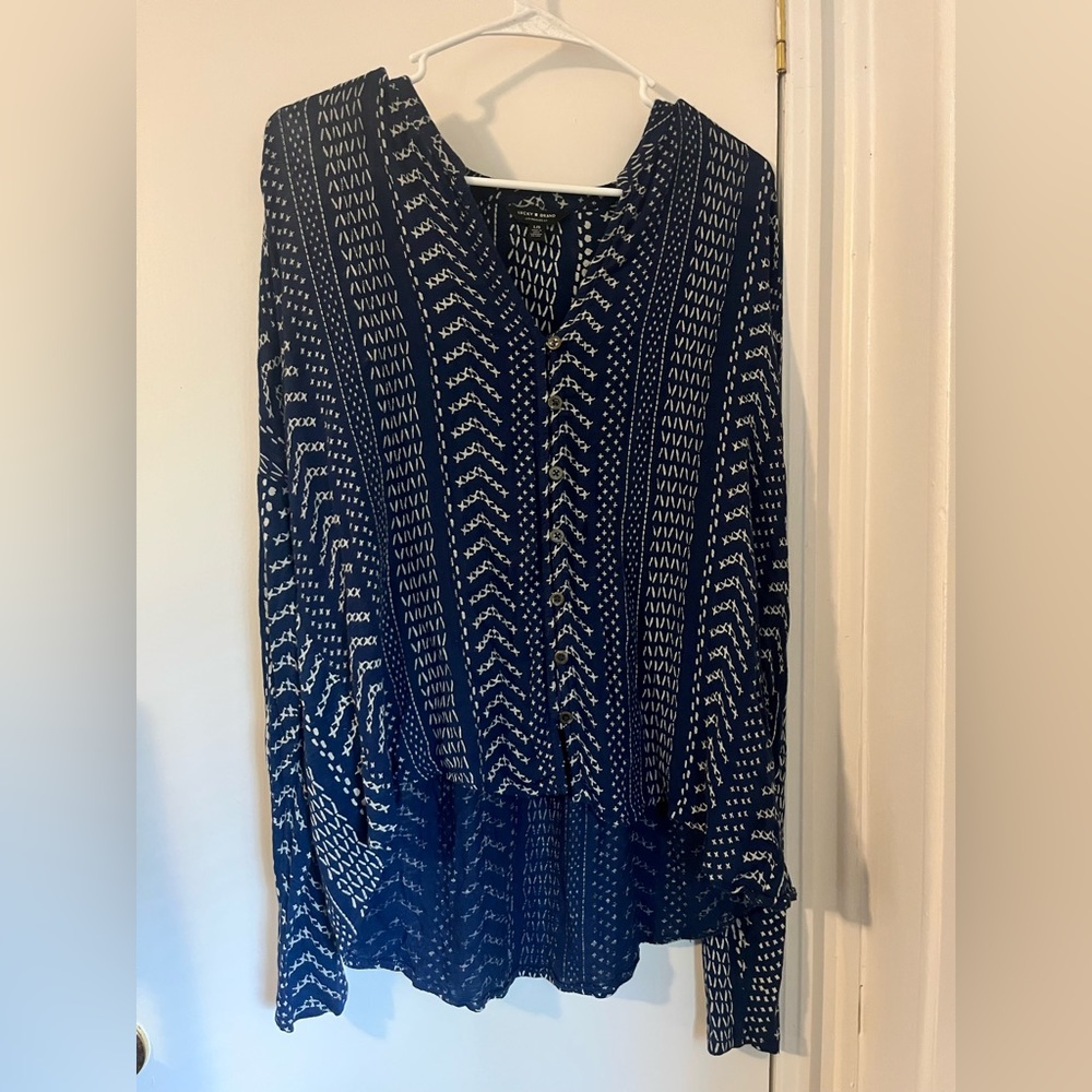 Beautiful bohemian lucky brand printed blouse